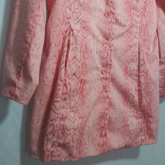 Dialogue Pink Snake Print Chic Jacket Spring Animal Print Size 10 - Picture 3 of 8